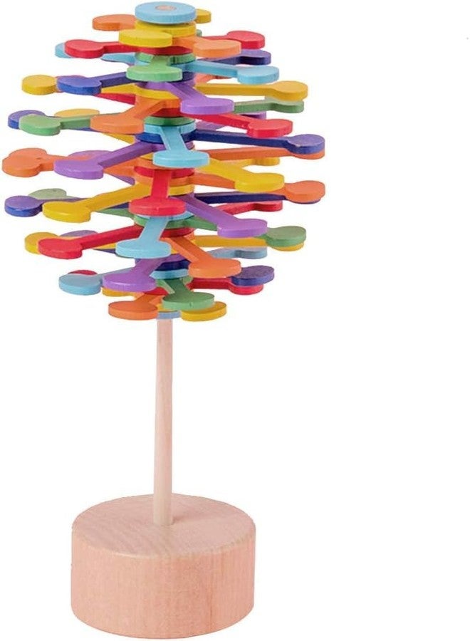SWOPPERRY Spiral Tree Spinning Lollipop Decompression Toy | Fischer Series Wooden Spiral Candy Flower Rotating Stress Relief Wand | Magic Toy for Kids & Adults Relaxation - Image 2